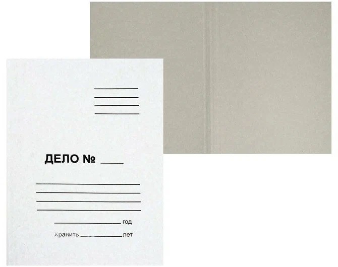 Папка-обложка Calligrata "Дело", 440г/м2, на 200л, белая, немелованная