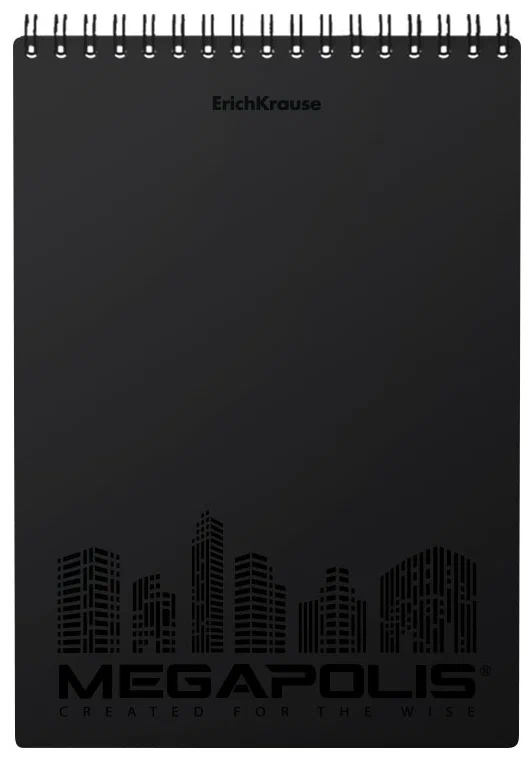 Блокнот А5 80л кл на гребне ErichKrause MEGAPOLIS, пласт обл, блок офс, перф 50659 5433439