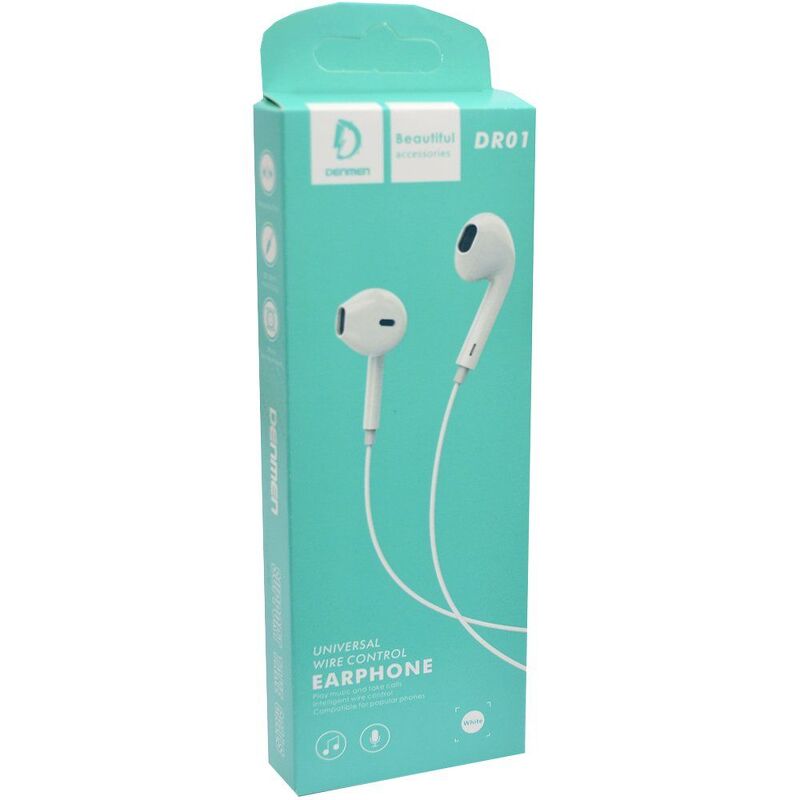 Гарнитура DENMEN Earphone DR01 белый
