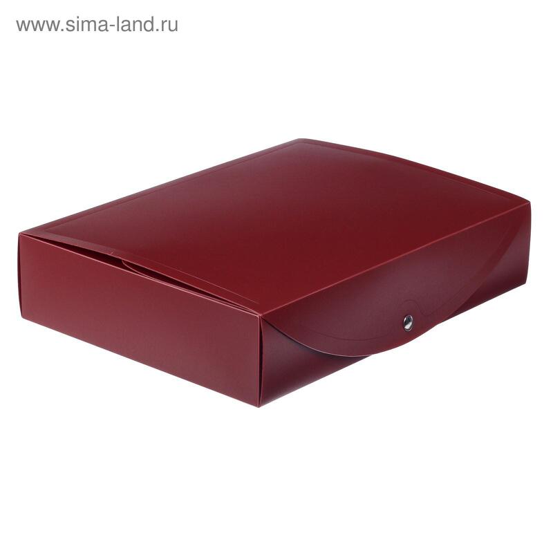 Короб архивный на кнопке 70мм, 800мкм, Calligrata пластик, разборн, красный 5453928