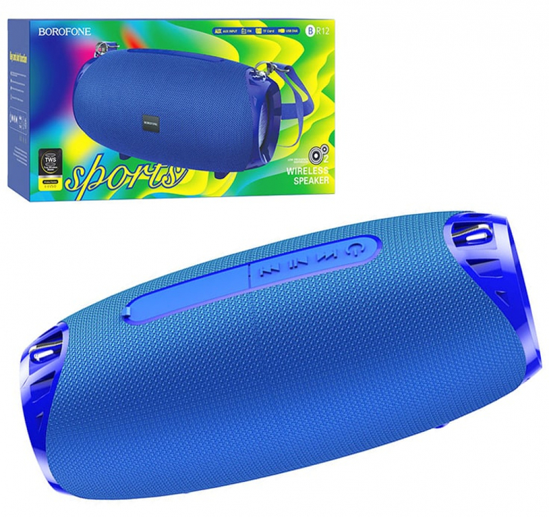 Колонка BOROFONE BR12 (FM+AUX+USB+microSD+Bluetooth+TWS) синий