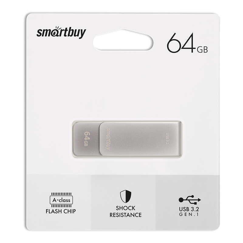 Накопитель USB 64Gb SmartBuy M1 Metal (Grey) 3.0/3.2 Gen.1