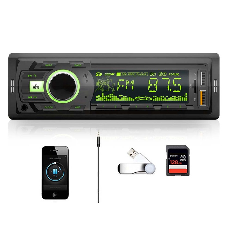 Автомагнитола 1Din 5589S (LCD/2USB/microSD/AUX/FM/Bluetooth/ПДУ) черный