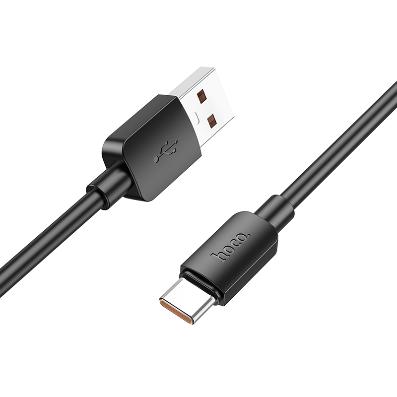 Кабель HOCO USB - Type-C X96, 6А, 100W, диаметр 4мм, ПВХ, 1м, черный