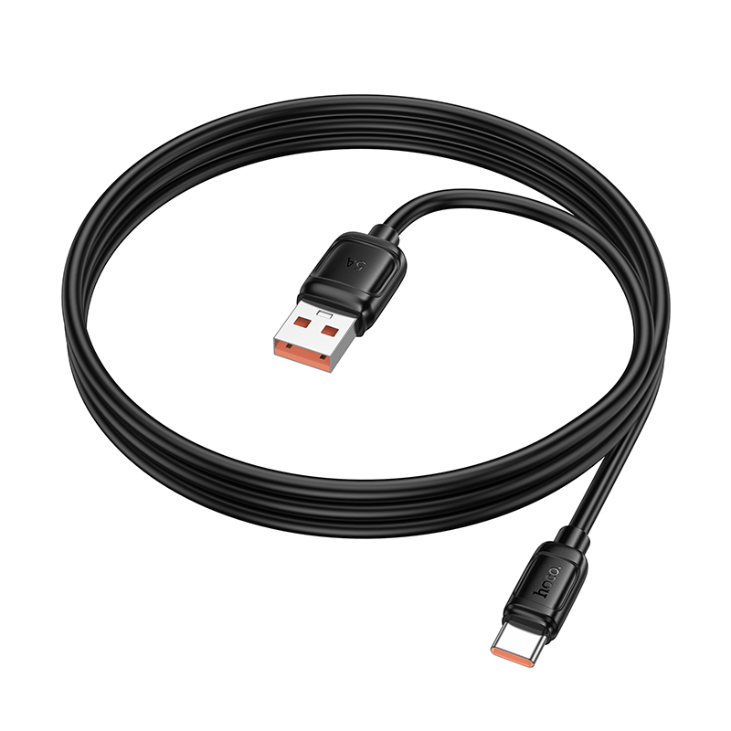 Кабель HOCO USB - Type-C X115, 3А, PD 100W, ПВХ, 1м, черный