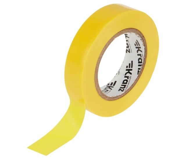 Изолента KRANZ 0.13х15 мм, 20 м, желтый