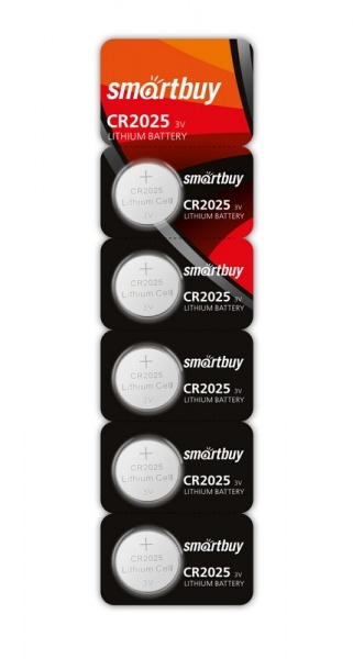 Батарейка Smartbuy CR 2025 5BL (5/100)
