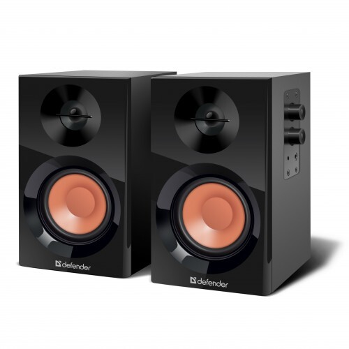 Ак.система 2.0 DEFENDER Aurora S12 2*5Вт, деревянный корпус, раз.наушник. черный