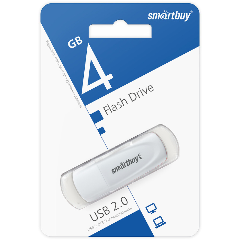 Накопитель USB 4Gb SmartBuy Scout (White)