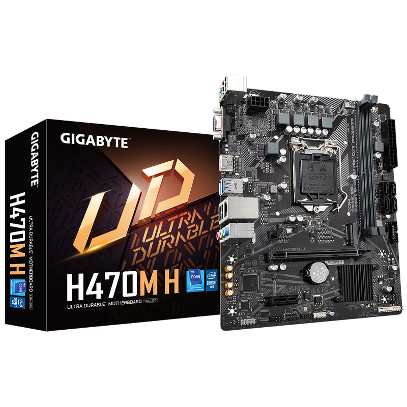 Плата Gigabyte LGA1200 H470M H 2xDDR4 1xPCI-Ex16 mATX