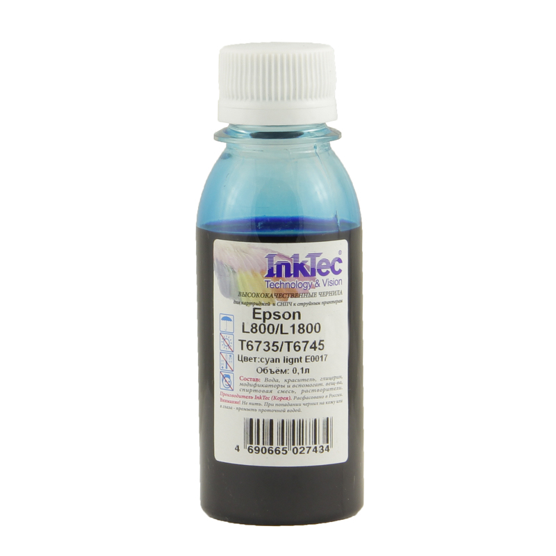Чернила InkTec (E0017) для Epson L800/ L1800 (T6735/ T6745), CL, 0,1 л