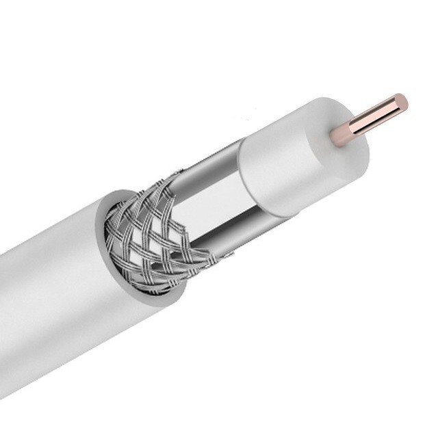 Кабель коаксиальный PROCONNECT RG-6U, (48%), 75 Ом, 100м., белый
