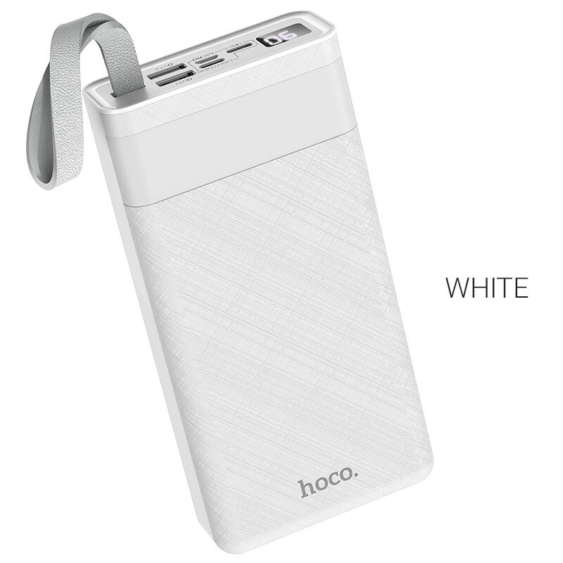 Аккумулятор внешний Hoco J73 30000mAh, с лампой, белый