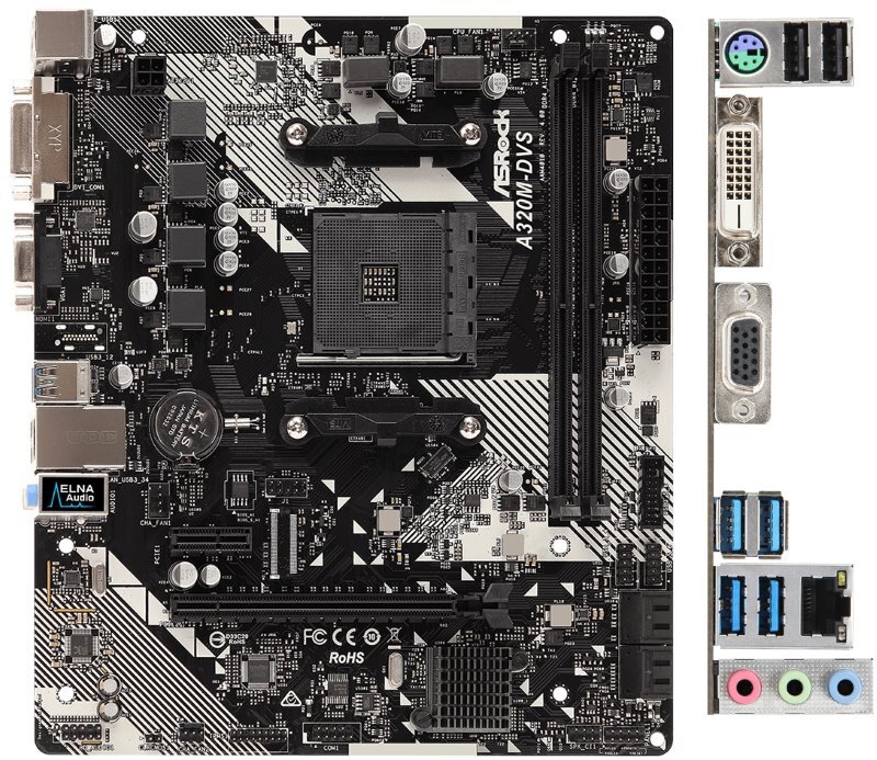 Материнская плата ASRock A320M-DVS R4.0S AM4, AMD A320