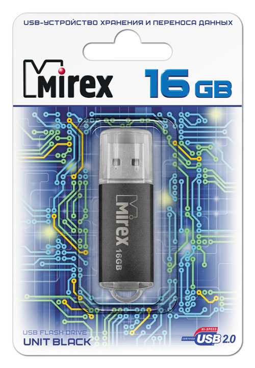 Накопитель USB 16Gb Mirex UNIT BLACK