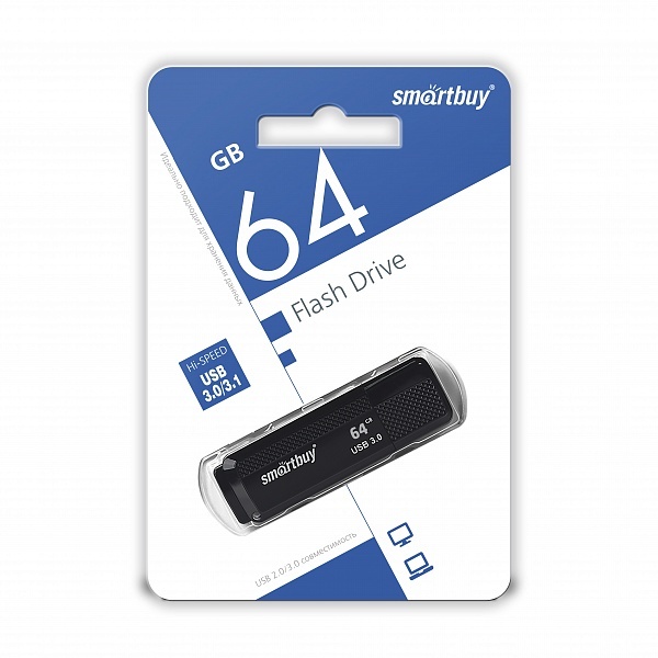 Накопитель USB 64Gb Smart Buy Dock (black) 3.0	