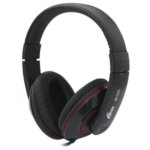 Наушники полноразмерные Ritmix RH-525, 2м, AUX 3.5мм, черный