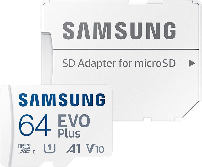 Карта памяти micro SD 64Gb Samsung class 10 Evo Plus UHS-I с адаптером