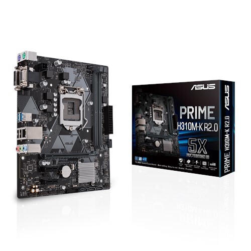 Материнская плата ASUS PRIME H310M-K R2.0 (90MB0Z30-M0EAY0) (Socket 1151 v2, Intel H310, 2xDDR4, USB