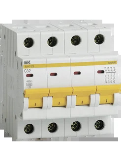 Автоматический выключатель IEK 4P C 32А 4,5кА, KARAT ВА47-29
