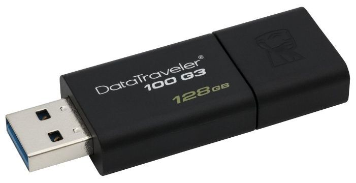 Флешка USB KINGSTON DataTraveler 100 G3 128ГБ, USB3.0, черный [dt100g3/128gb]