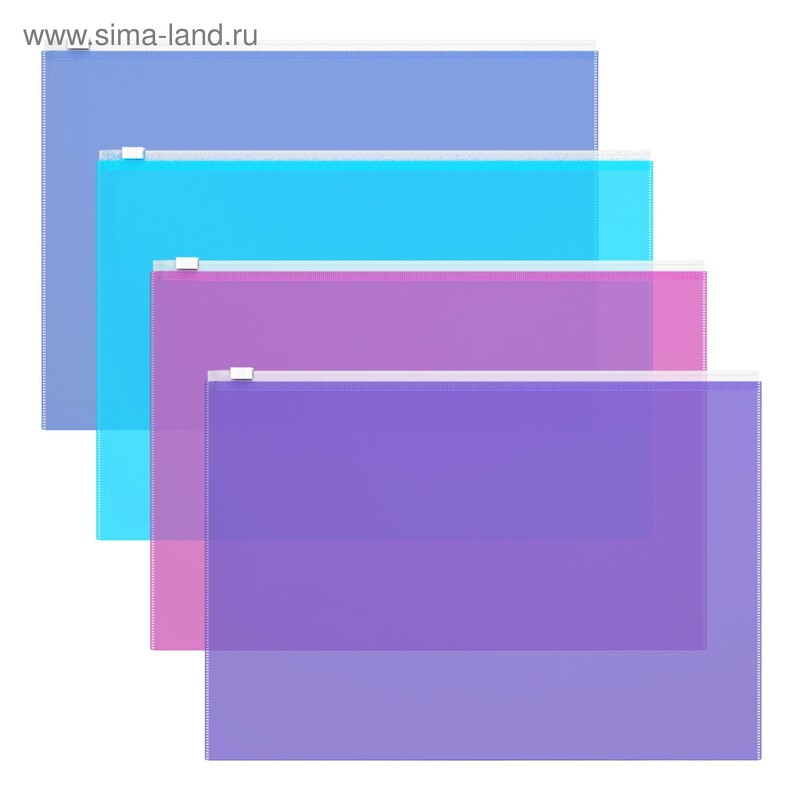 Папка-конверт на ZIP-молнии А4, 140 мкм, ErichKrause Fizzy Vivid, до 100 листов, микс