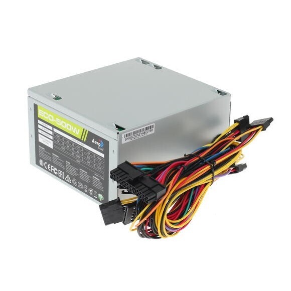 Блок питния Aerocool ECO 500W (ATX 2.3, 120mm fan, 24+4+4, 2xSATA, PCI-E) [ECO-500W]