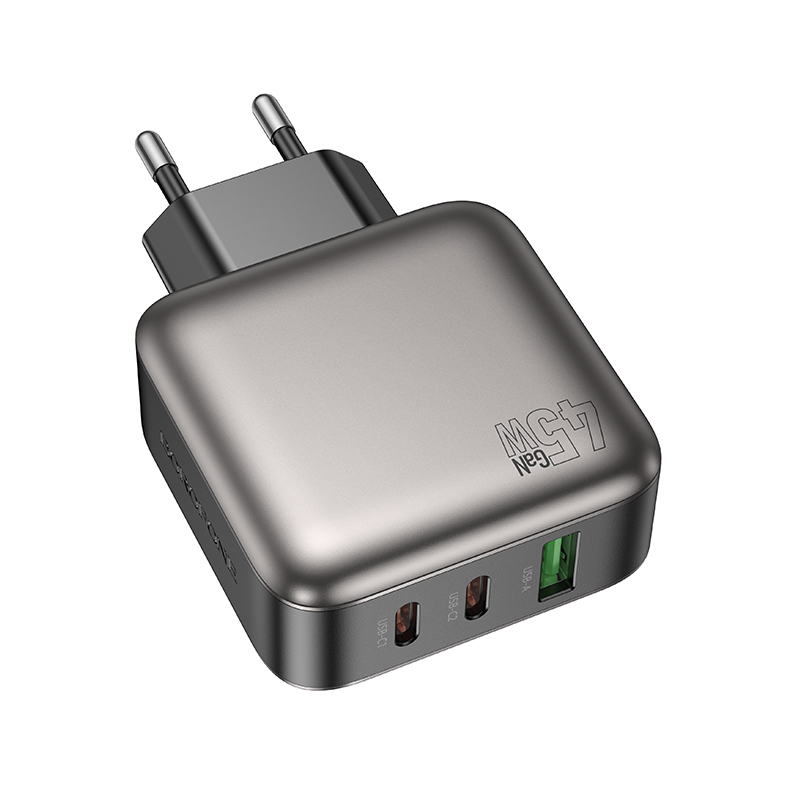 СЗУ BOROFONE BAS56A, 1USB/2Type-C, QC3.0+PD45W, 3А, черный