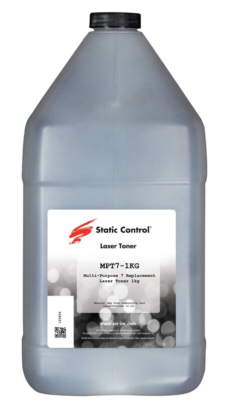 Тонер Static Control для HP LJ P1005/1006/1505, MPT7, Bk, 1кг, флакон