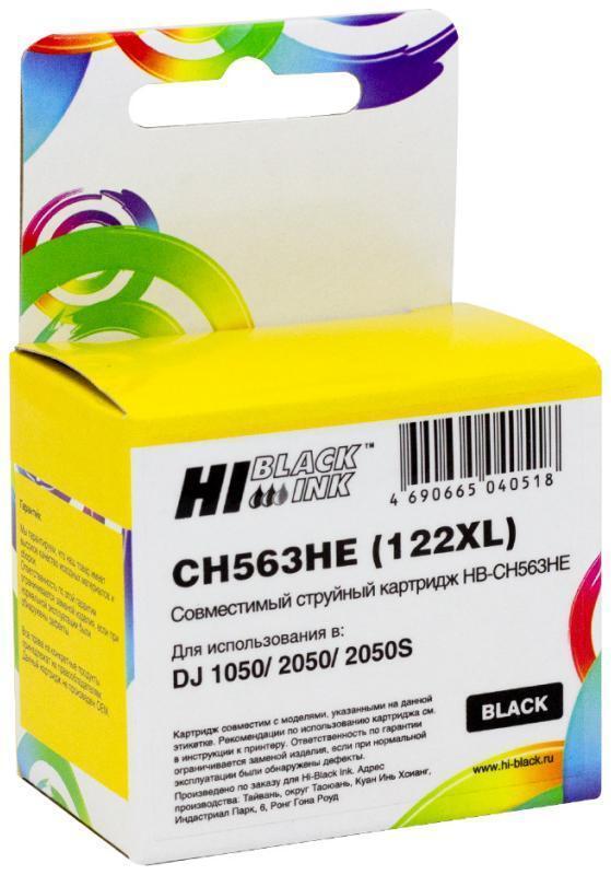 Картридж Hi-Black (CH563HE) для HP DJ 1050/ 2050/ 2050S, №122XL, Bk