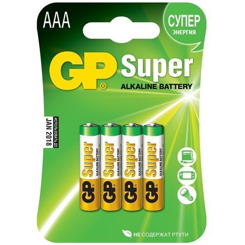 Батарейка GP Super alkaline LR03 4-BL (24A-2UE4 BL)