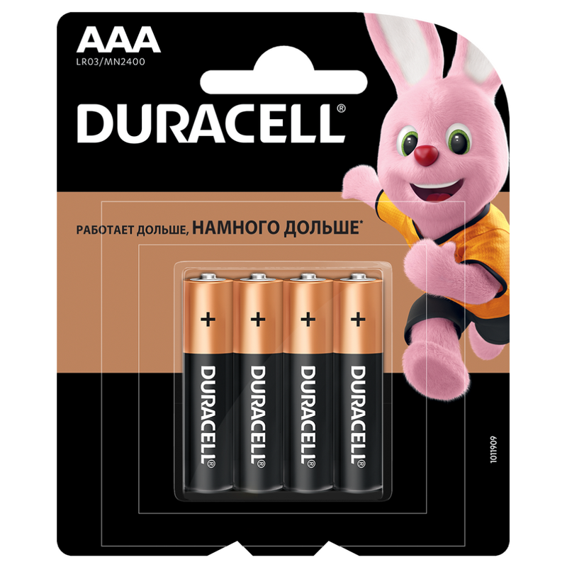 Батарейка Duracell LR03 4BL MN2400 (4/48/192)