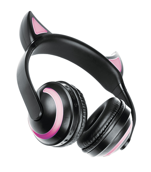 Гарнитура Bluetooth QUMO Party Cat (BT 0024), черный+ ушки с подсветкой