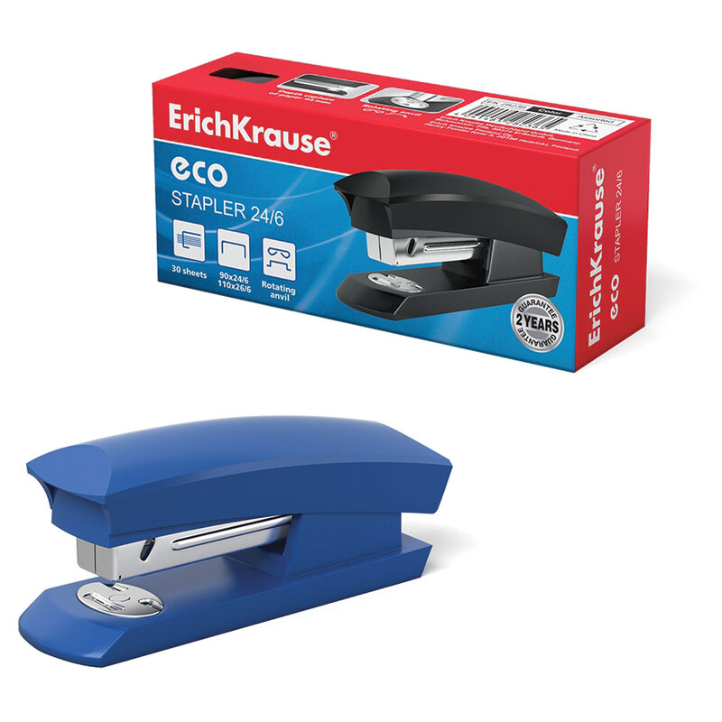 Степлер №24 E.K. ECO 30л  ассорт 28235/28236