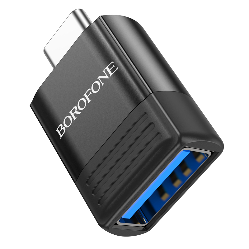 Переходник BOROFONE BV18, OTG USB 3.0 (гн) - Type-C (шт), черный