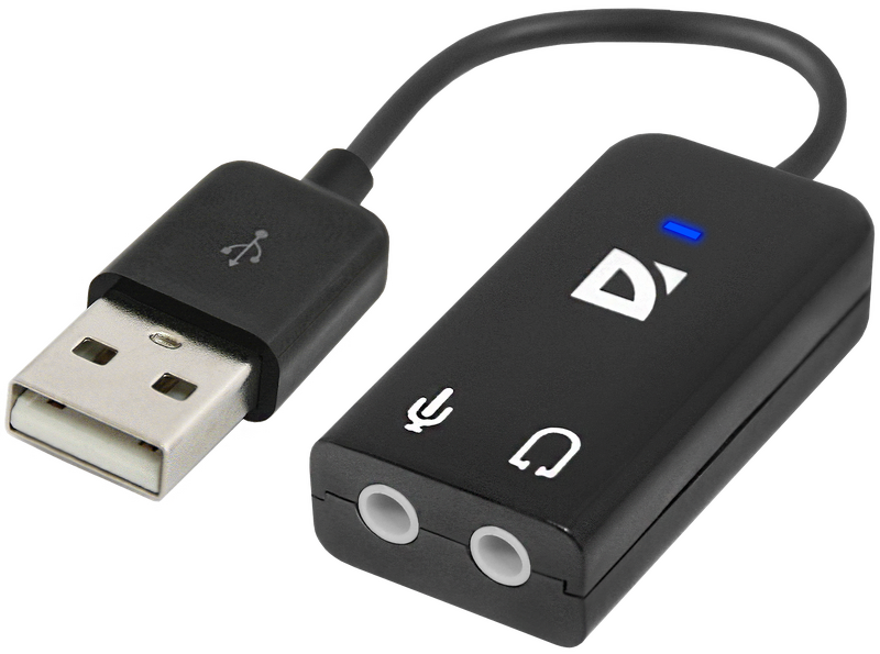 Звуковая карта USB Defender Audio USB USB - 2х3,5 мм jack, 0.1 м