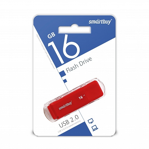 Накопитель USB 16Gb SmartBuy Dock (red)