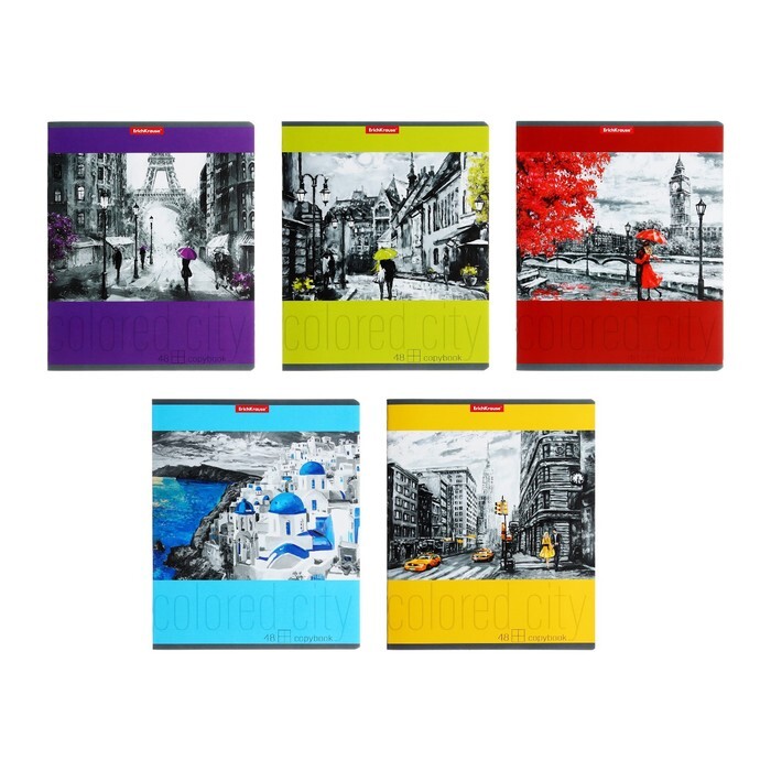 Тетрадь 48л кл ErichKrause Colored City, микс 9509009