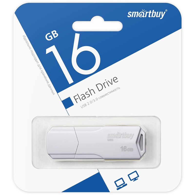 Накопитель USB 16Gb SmartBuy Clue White