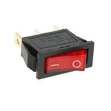 Выключатель клавишный 250V 15А (3с) ON-OFF красный с подсветкой