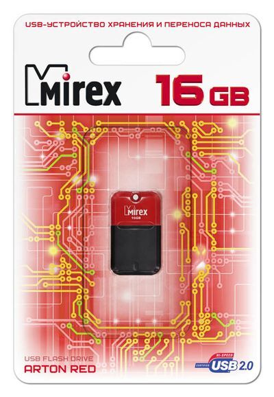 Накопитель USB 16Gb Mirex ARTON RED