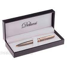 Ручка Delucci 11227 шар/син/пов.мех корп/т-сер 1мм