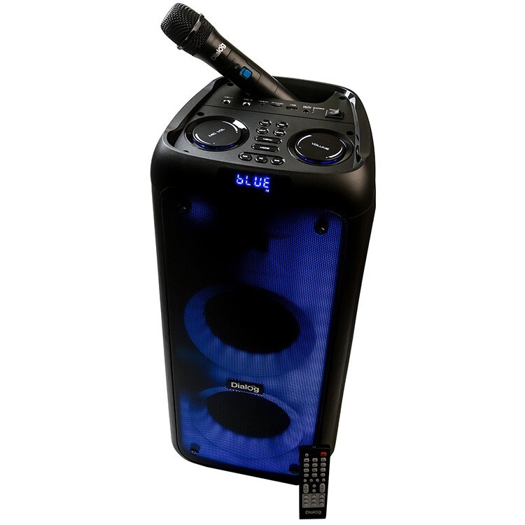 Колонка Dialog Oscar AO-200, 45W RMS, Karaoke, Bluetooth+FM+USB+SD+LED, беспр, микрофон, черн