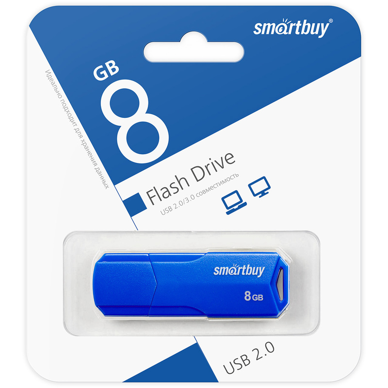 Накопитель USB 8Gb SmartBuy Clue Blue