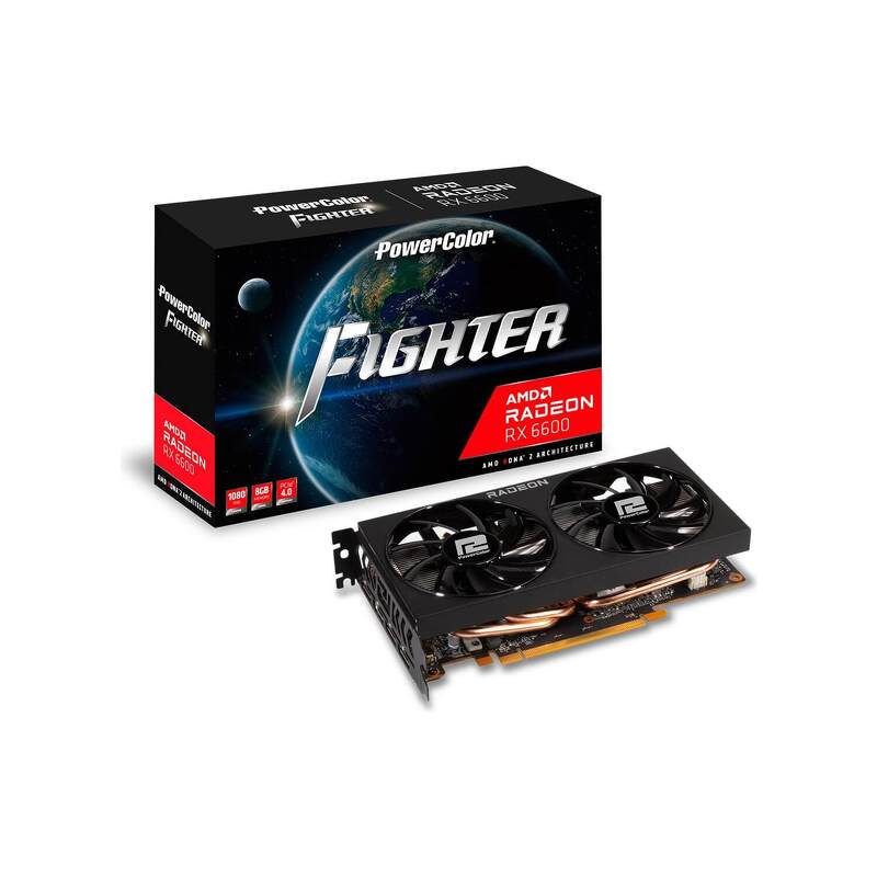 Видеокарта PCI-E Powercolor AMD Radeon 6600 Fighter 8192MB 128bit GDDR6 [AXRX 6600 8GBD6-3DH] HDMI D
