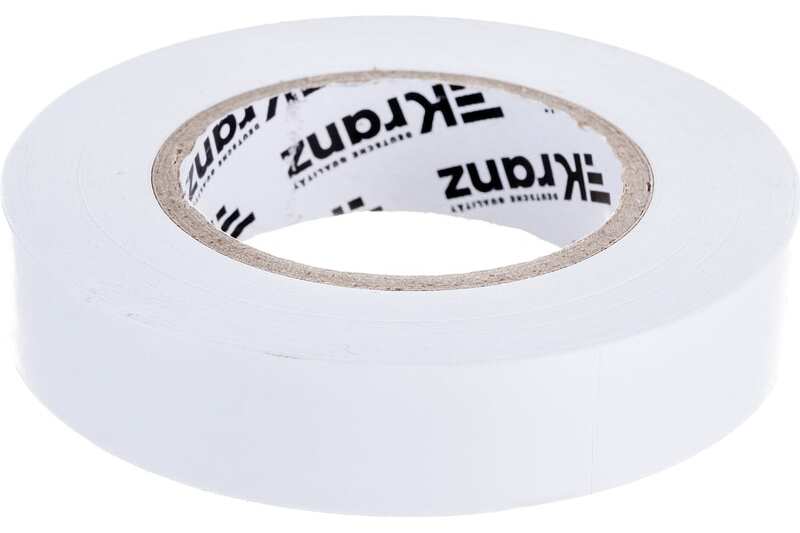 Изолента KRANZ 0.13x15 мм, 25м, белая