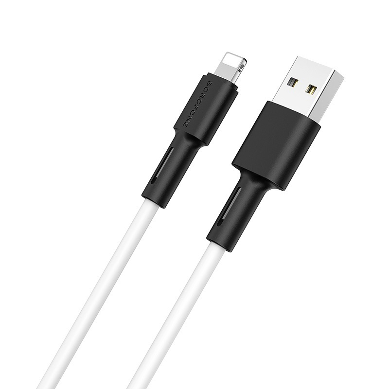 Кабель BOROFONE USB - Lightning BX31, 2.4A, силиконовый, 1м, белый
