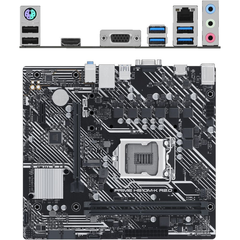 Плата ASUS LGA1200 H470 PRIME H510M-K R2.0 2xDDR4 1xPCI-Ex16 HDMI/DDsub M2 SATA3 USB3.2 mATX