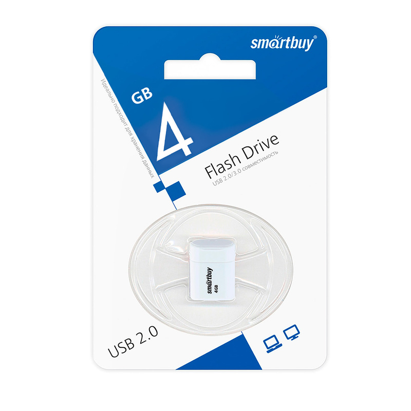 Накопитель USB 4Gb SmartBuy Lara (white)