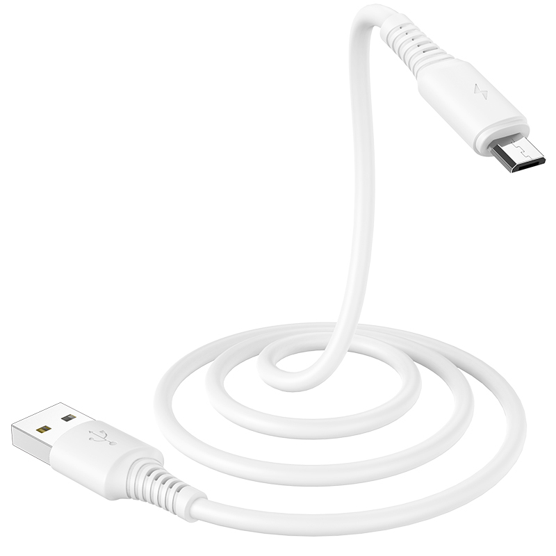 Кабель BOROFONE MicroUSB BX47, 2.4А, ПВХ, 1м, белый